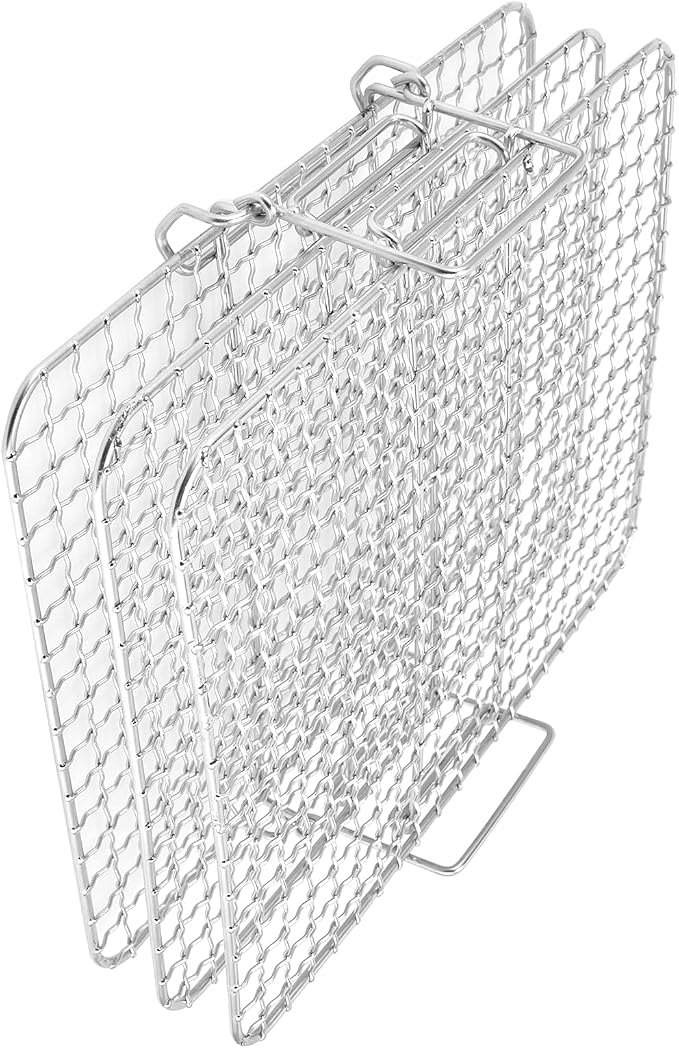 3 - Tier Stainless Steel Cooling Rack Set, Baking and Roasting Rack for AG300 AG400 Air Fryer Oven, Multi - Layer Stackable Grilling Rack with Elevated Feet for