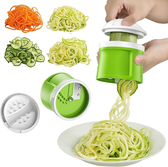 Safe Mandoline Slicer for Kitchen, 6 in 1 Vegetable Chopper, French Fry Cutter For Potatoes, Potato Slicer,Food Chopper,Adjustable Thickness 0.1-8 mm, With Peeler/Cleaning Brush (Blue+green)