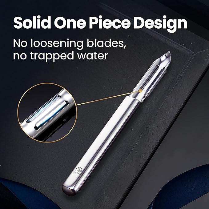 Vegetable Peeler, Ultra Sharp Potato Peeler, Best for Veggie & Fruit, Seamless One-Piece Design, Peel Both Ways - Left & Right-Hand Friendly, Dishwasher Safe, 5-Year Warranty
