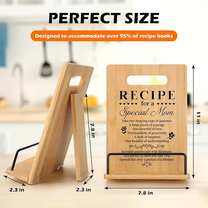 Mothers Day Birthday Gifts for Mom Cookbook Stand, Mom Birthday Gifts from Daughter Son, Best Mom Gifts Ideas, Mothers Day Gifts for Mom Best Mom Ever Gifts Mom Gifts for Birthday Christmas