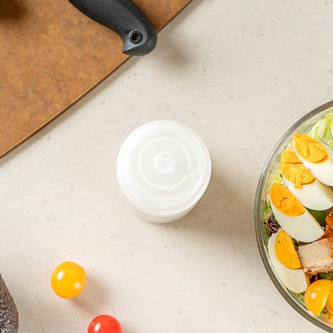 Restaurantware Plastic Squeeze Bottle 16 oz Wide Mouth Condiment Bottle With Cap Reusable Dishwashable Clear Sauce Dispenser For Syrups, Ketchup, Mustard, Oil, Dressing, Honey, Art And Craft
