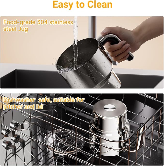 Milk Frother,Variable Temp and Froth Thickness,27oz/800ml Milk Steamer and Frother for cappuccino or Latte,Dishwasher Safe,6-in-1 Frother Machine,Fast Heating,Low Noise