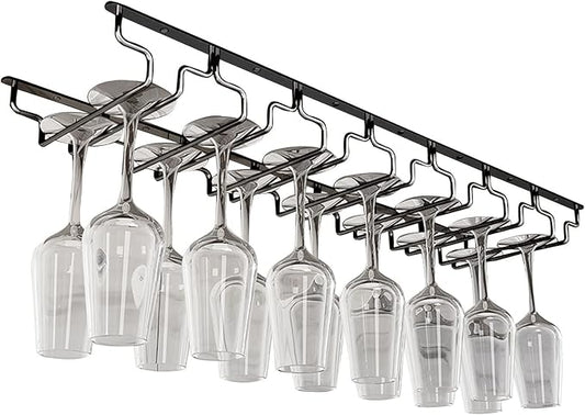 Wine Glass Rack - Under Cabinet Wine Glass Holder Stemware Storage Racks, Hanging Wine Glass Holder for Kitchen Bar Pub (Size : 80x22.5x5.5cm)