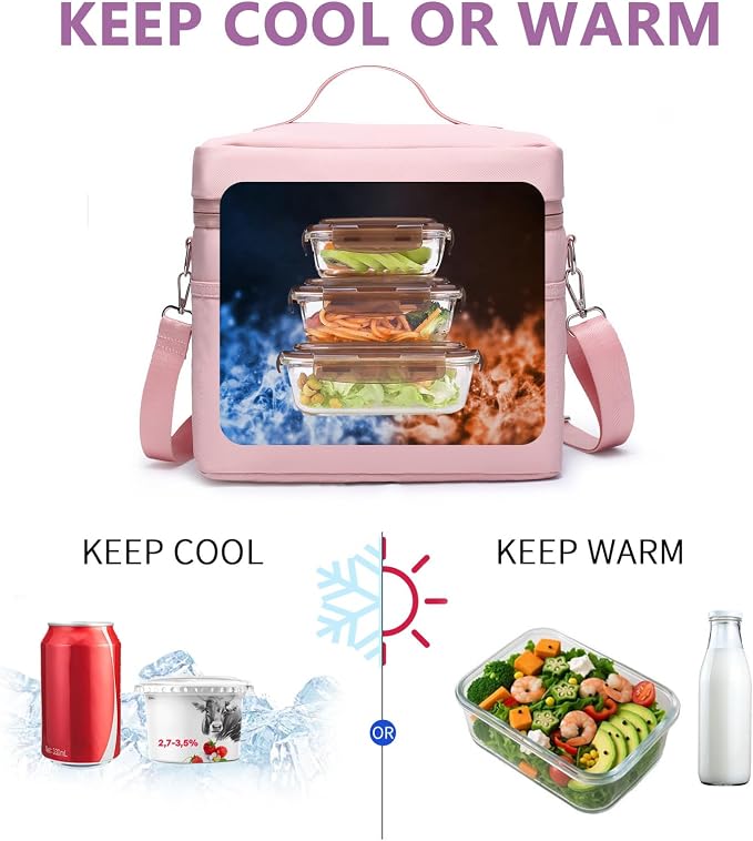 Insulated Lunch Bag for Women Adult Lunch Box Lightweight Waterproof Lunchbox Soft Cooler Reusable Lunch Bags for Work