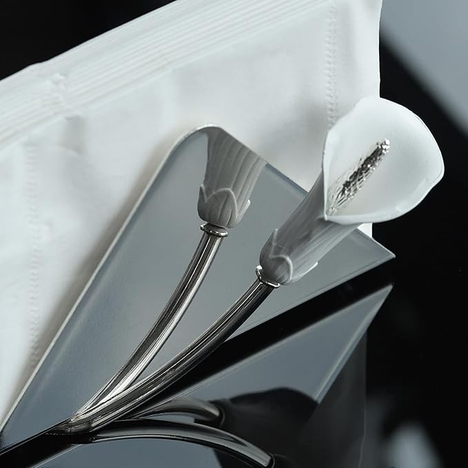 Luxurious Napkin Holder for Table – Silver Iron Upright Napkin Dispenser for Paper Napkins, Napkin Dispenser for Kitchen Dining, Cocktail Picnic Bar Modern Kitchen and Dining Decor﻿