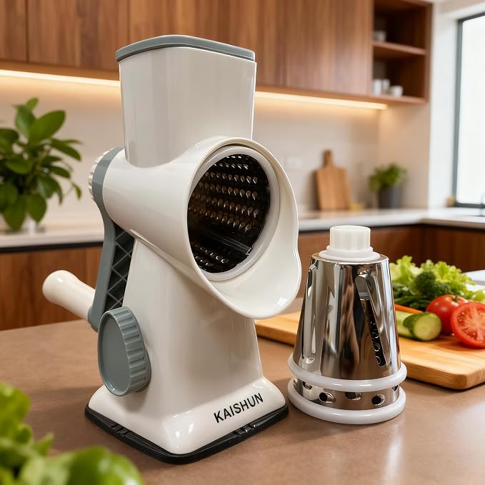 Cheese Grater Box Grater (Rotary hand safeguard White)