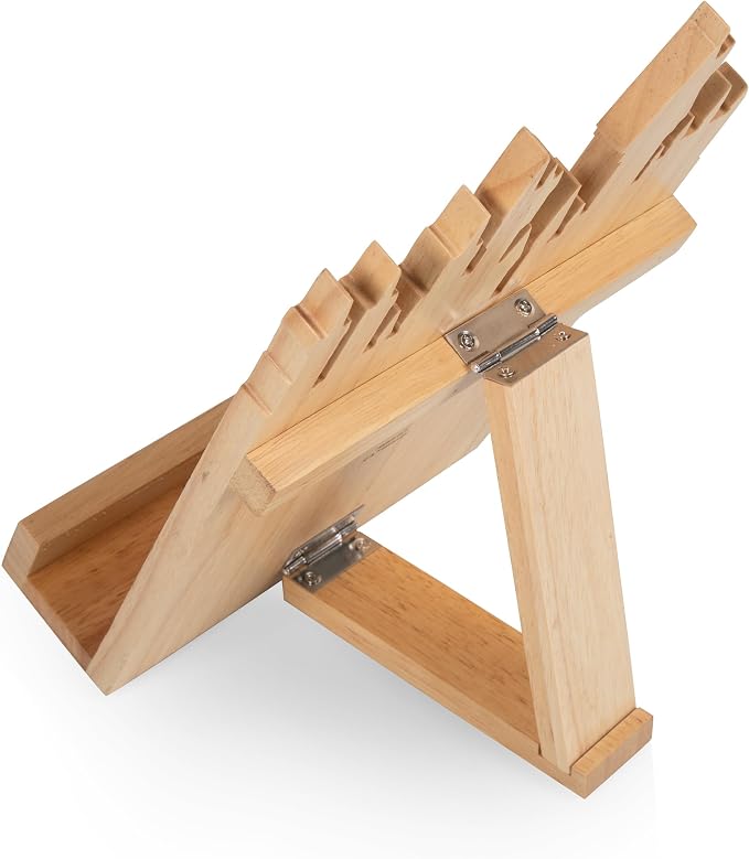 PICNIC TIME Harry Potter Hogwarts Cookbook Stand Recipe Book Holder Kitchen Display Stand Collapsible Hands Free Reading Holder Decorative Countertop Accessory, (Parawood)