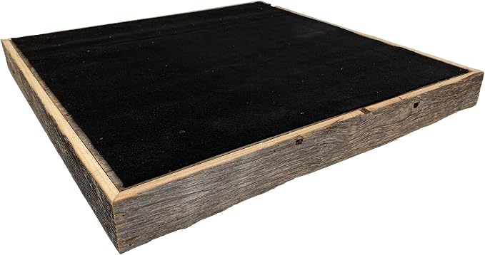 Wooden Ottoman Tray with Felt Pad – Decorative Couch Serving Tray Made with Real Rustic Reclaimed Wood - Perfect for Living Room Ottomans, Sofas, & Coffee Tables -24" x 24" - Natural Weathered Gray