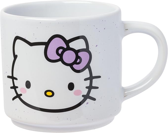 Silver Buffalo Sanrio Hello Kitty Faces and Hearts 4pc Ceramic Mug Stack Set, 10 Ounces