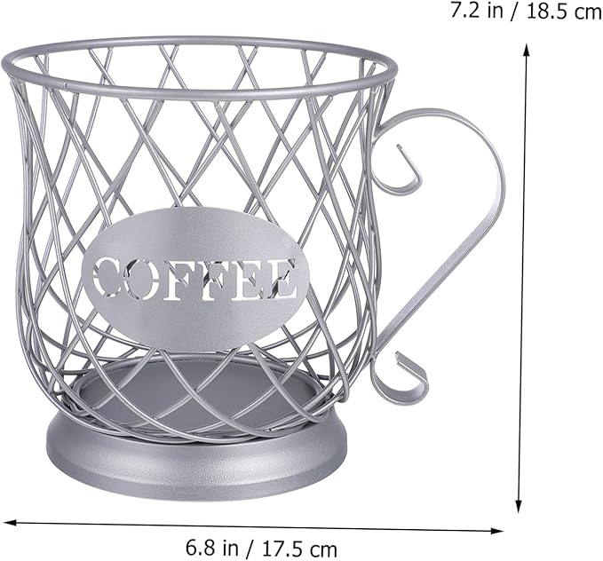 Cabilock Practical Coffee Storage Holder Organizer Mug Metal Basket for Capsules and Snacks