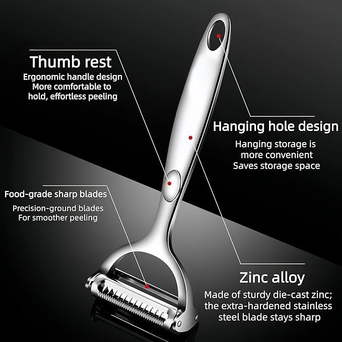 Multifunction Vegetable Peeler Julienne Peeler for Kitchen (2-in-1 peeler)