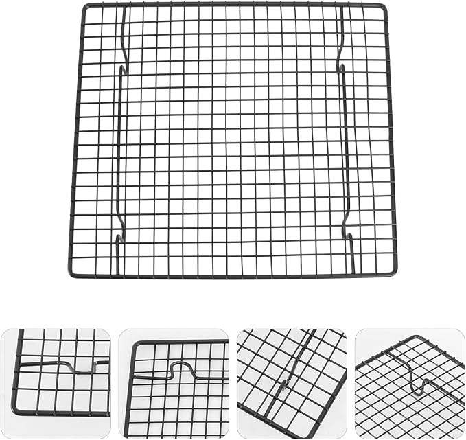 Kichvoe 2pcs Stainless Steel Cooling Racks Nonstick Baking Tools for Bread Cake Cookies Cooling Grid Tray Oven Safe Kitchen Bakeware