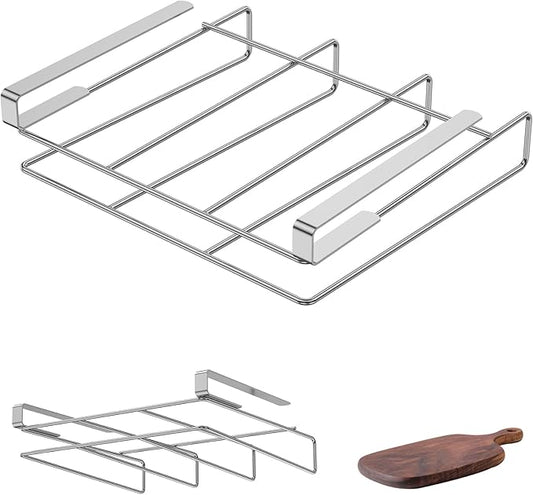 Under Cabinet Cutting Board Holder Stainless Steel Hanging Chopping Board Rack No Drill Cutting Board Hanging Shelf Vertical Horizontal Cutting Board Hanger Practical Cutting Board Organizer for Home