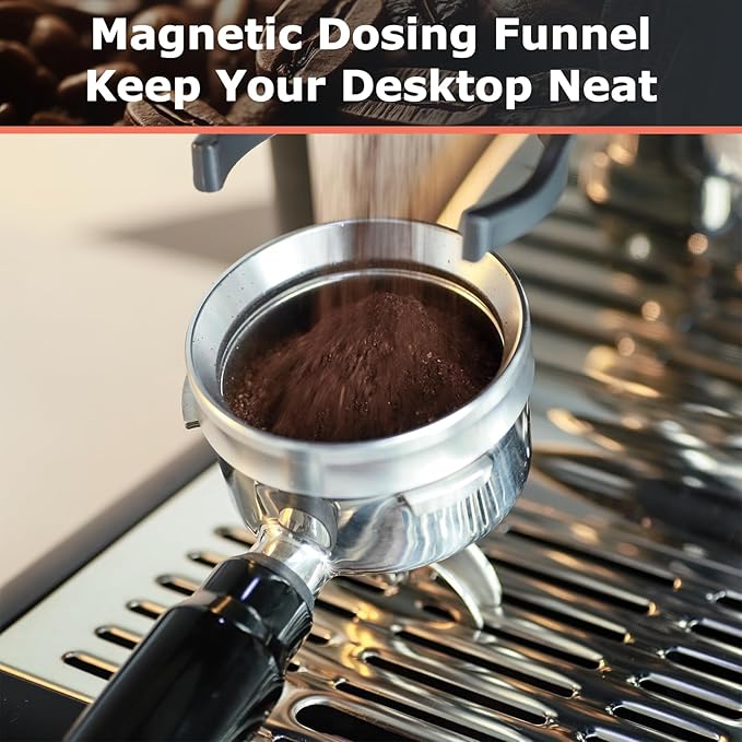 54mm Espresso Accessories Kit | 2-in-1 Distributor and Tamper, WDT Espresso Distribution Tool, Magnetic Dosing Funnel | for Breville Sage 54mm Machine Portafilter Basket