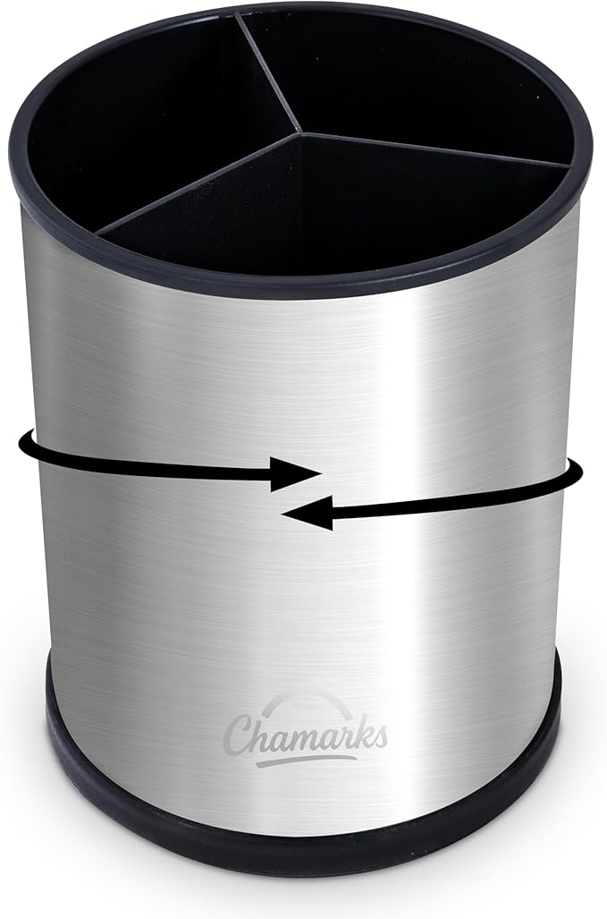 Kitchen Utensil Holder and Countertop Organizer. (Silver)