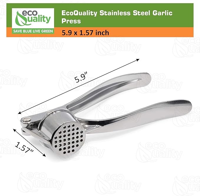 [12 PACK] Stainless Steel Garlic Press - Professional Kitchen Garlic Crusher - Easy Squeeze, Dishwasher safe - Cooking Utensils, Clove Press and Ginger Mincer