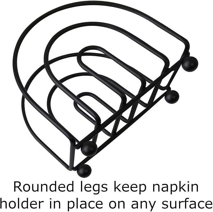 Blue Donuts Classic Arc Collection Napkin Holder – Napkin Holders for Tables, Farmhouse Napkins Holder, Dining Table Napkin Holders for Kitchen, Black