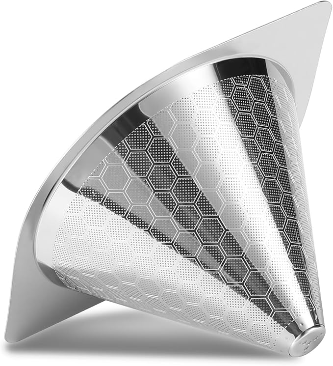 Reusable Stainless Steel Coffee Filter for Chemex 6/8/10 Cup, Bodum & Hario V60, Fine Mesh Paperless Pour Over Coffee Dripper