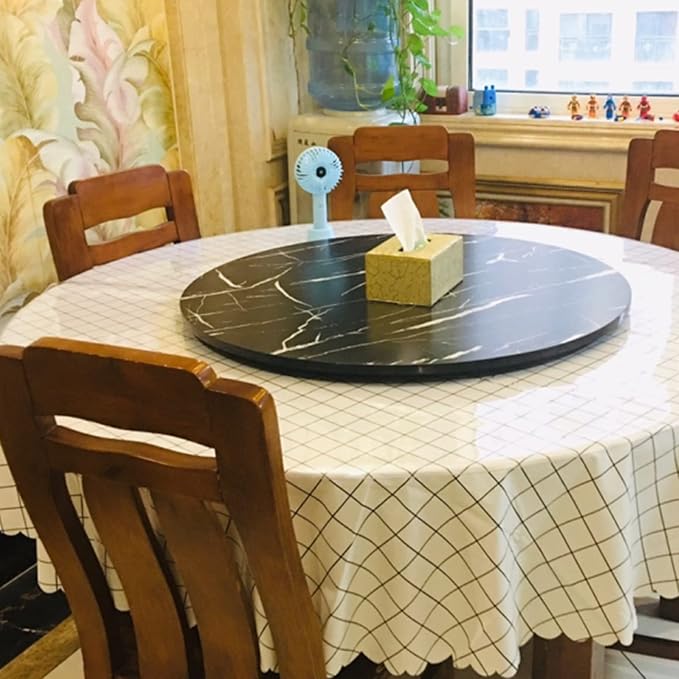 360° Rotating Turntable Round Lazy Susan For Dining Table - 6 Colors Wooden Serving Tray - Sturdy And Easy Cleaning, With Base, Smooth Rotational, Kitchen Serving Plate (Color : Wood, Size : Ø90cm/3