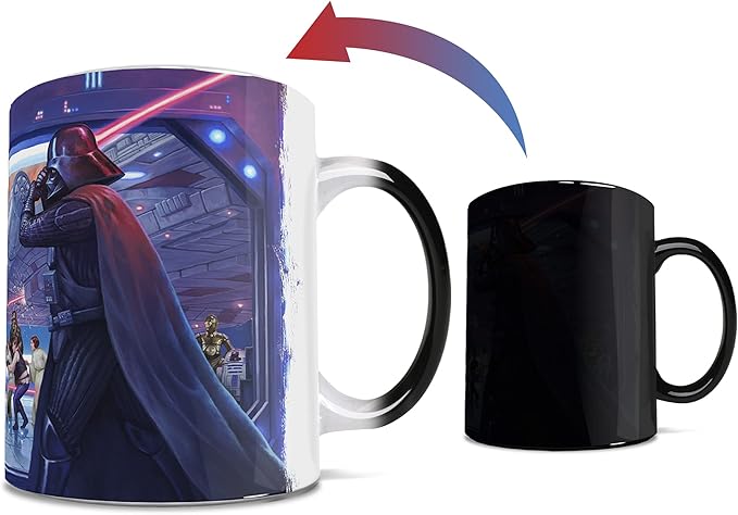 Morphing Mugs Star Wars – Obi Wan & Darth Vader – Obi Wan's Final Battle – Thomas Kinkade Studios - One 11 oz Color Changing Ceramic Mug – Image Revealed When HOT Liquid Is Added! MMUG1212