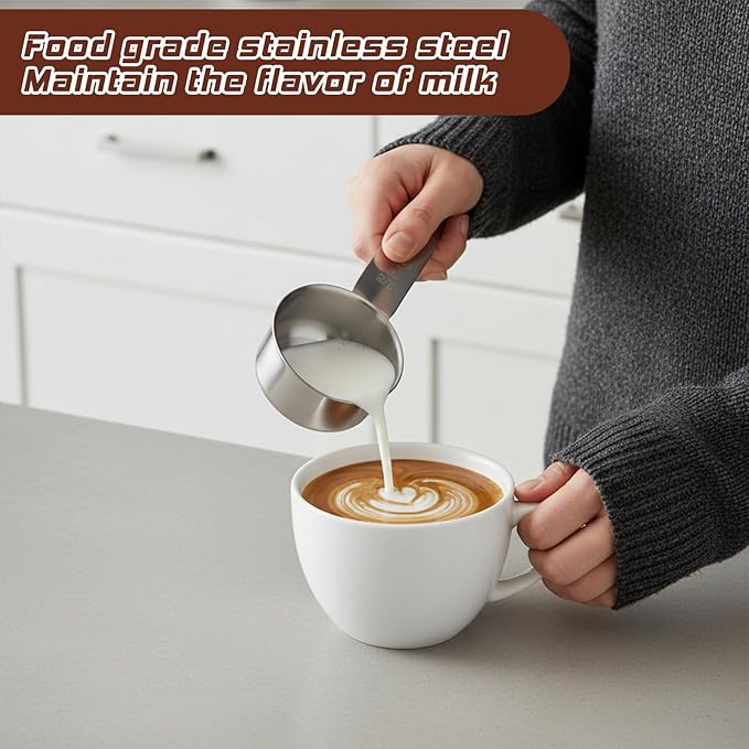 2 Pcs 1/8 Cup (30ml, 1oz) Measuring Cup, Stainless Steel Measuring Scoop Coffee Scoops Small Metal Measure Cups Tablespoon for Wet and Dry Ingredients, Metric and US Measurement, Dishwasher Safe