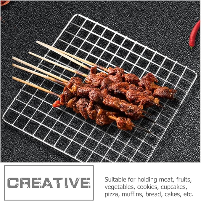 STOBAZA Stainless Steel Cooling Rack Reusable Baking and Draining Rack for Cookies Meat and Vegetables High Temperature Resistant Design for Versatile Cooking and Baking