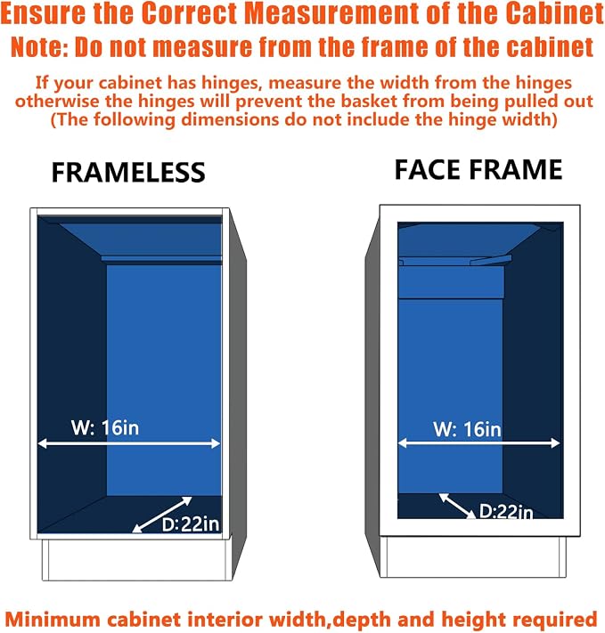 LOVMOR Pull Out Cabinet Organizer and Storage 15½" W x 21½" D, Slide Out Shelves for Kitchen Cabinets