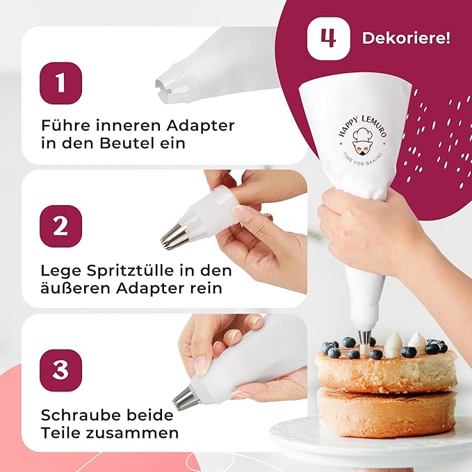 Cake Decorating Kit with Premium Piping Nozzles & Piping Bag, Rotating Cake Plate, Cake Cutter and Versatile Baking Accessories