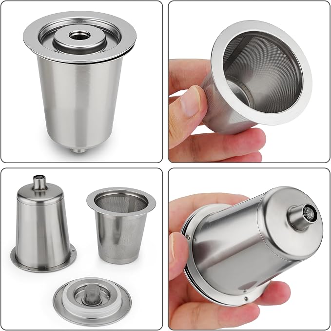 Stainless Steel Reusable Filter Cup, Compatible with Cuisinart SS-RFC HomeBarista Coffee Makers (1 Pack)