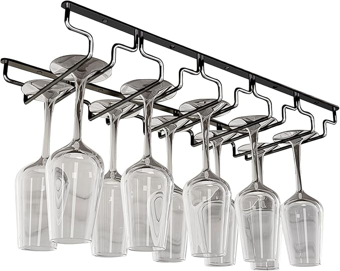 Wine Glass Rack - Under Cabinet Wine Glass Holder Stemware Storage Racks, Hanging Wine Glass Holder for Kitchen Bar Pub (Size : 57x22.5x5.5cm)