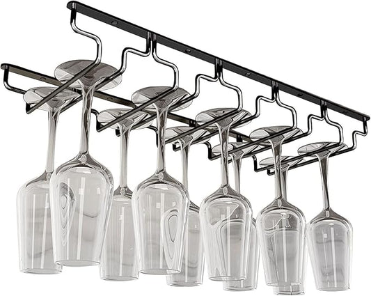 Wine Glass Rack - Under Cabinet Wine Glass Holder Stemware Storage Racks, Hanging Wine Glass Holder for Kitchen Bar Pub (Size : 57x22.5x5.5cm)