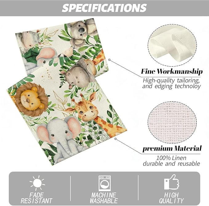 Elephant Giraffe BabyShower Table Runner, Seasonal Spring Summer Decoration for Tables Rustic Summer Decorations for Living Room Kitchen Home Party Indoor Outdoor Table Decor 13 x 72 Inches