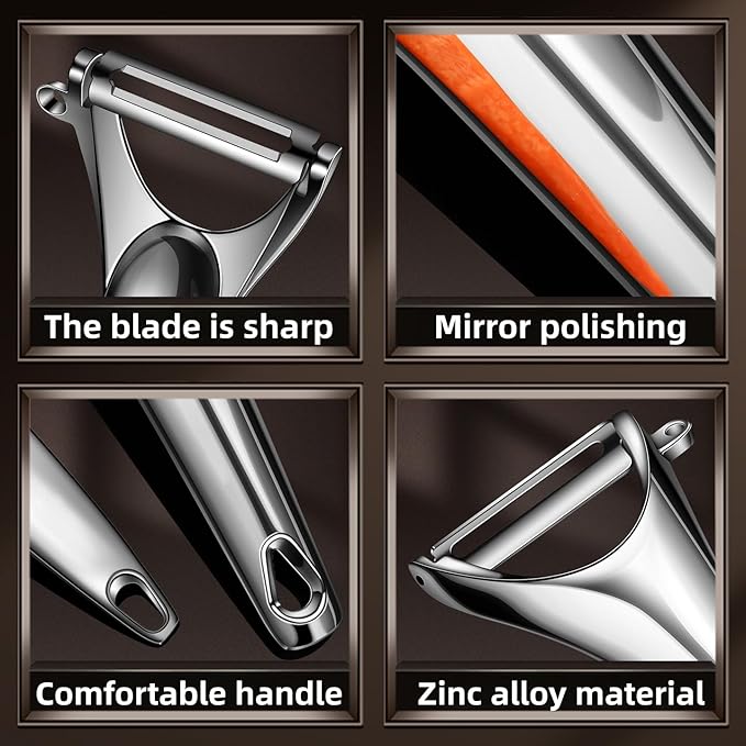 Stainless Steel Vegetable Peeler with a Flat Blade for Smooth, Jam-free Peeling and Reliable Performance.