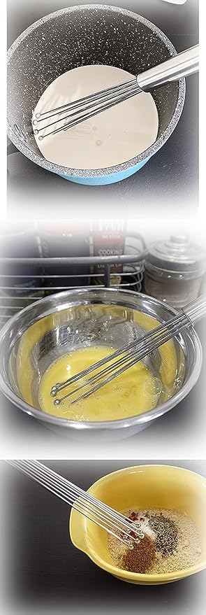 1 Pieces Wand Whisk, Mini Ball Whisk,Newness Durable Environmentally Friendly 304 Stainless Steel Ball Whisk Beater Egg Beater Manual Mixer Whisk Cooking Blender for Sauces,Eggs,Cream (12 In / 30.4cm)