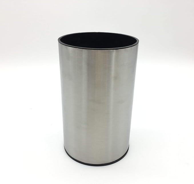 Laxinis World Stainless Steel Kitchen Utensil Holder, Kitchen Caddy, Utensil Organizer, Round Shape Utensils Crock, 7" by 4.3" (utensils not included)