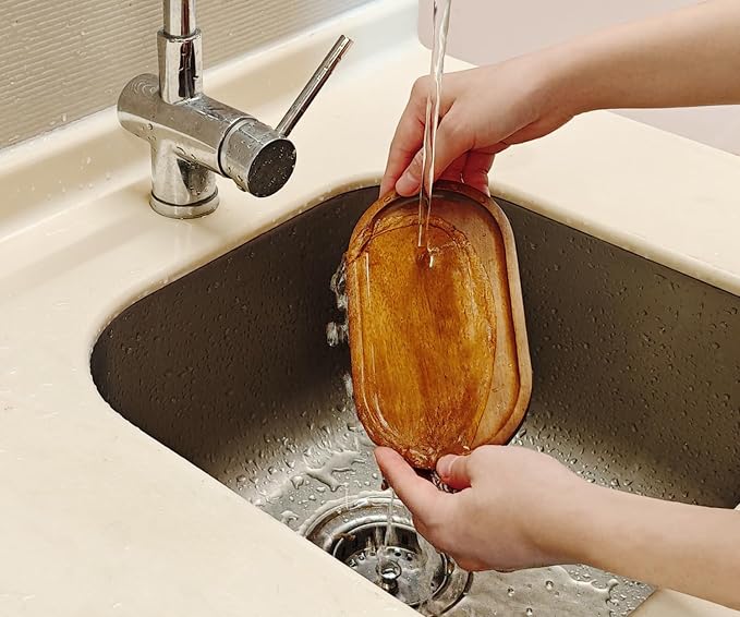 Small Wooden Tray (7.5 x 4.1 inch) 3 Pack, Oval Mini Serving Tray | for Coffee Tables, Dessert, Snack, Fruit, Acacia Wood Platter for Vegetable, Decor Restaurant