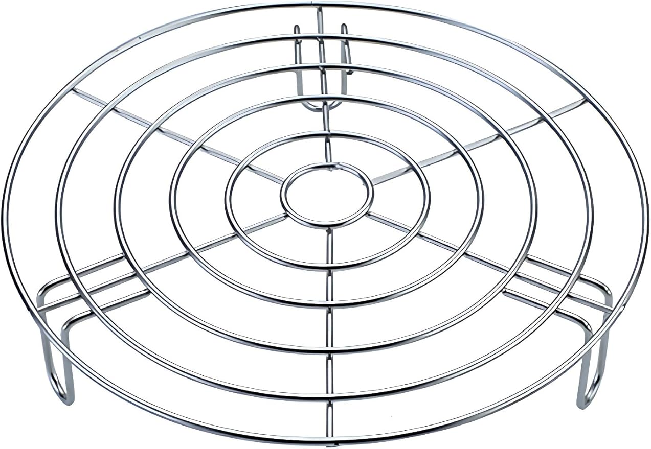 Round Cooling Racks Dia 10.2", 304 Stainless Steel Steamer Rack, Canning Rack, Cake Cooling Rack Circle Wire Cooling Rack for Air Fryer, Instapot, Cake Pans (Height 2.8",10.2"/26cm)