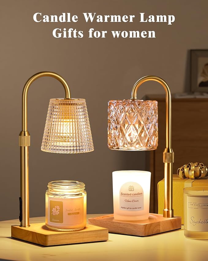 Hong-in Candle Warmer Lamp with Timer Dimmer,Christmas Birthday Gifts for Women Mom,House Warming Gifts New Home Room Decor,Vintage Wax Warmer for Scented Wax Jar Candles
