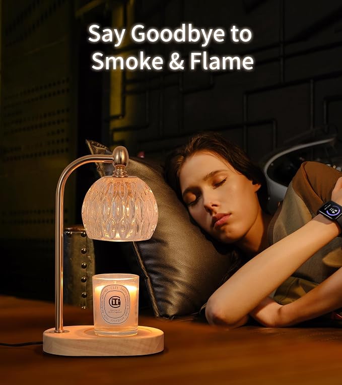 MEIXISUE Candle Warmer Lamp with Timer and Dimmer,Flameless Electric Wax Melt Warmer for Jar Candles With 2 Bulbs,House Warming Gifts,Mother's Day/Birthday/Christmas Gifts For Mom/Wife,Home Decor Lamp