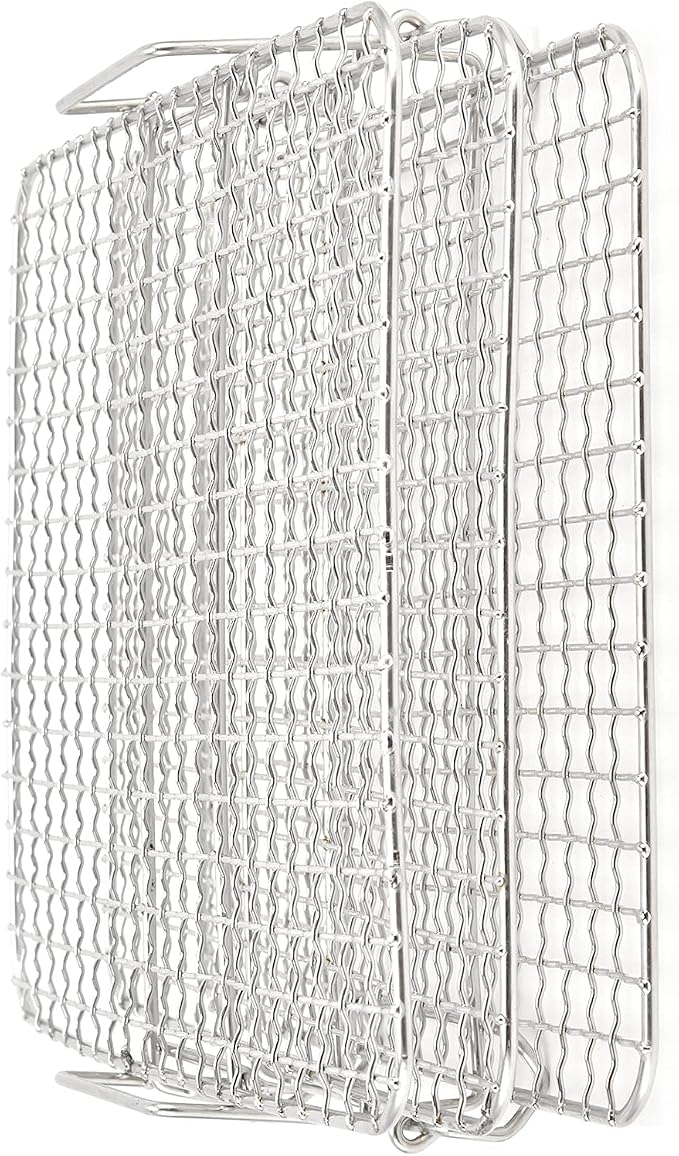 3 - Tier Stainless Steel Cooling Rack Set, Baking and Roasting Rack for AG300 AG400 Air Fryer Oven, Multi - Layer Stackable Grilling Rack with Elevated Feet for