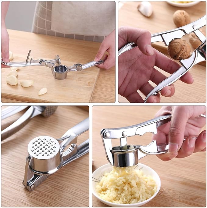 BESTYASH Manual Garlic Press and Crusher Extra Large Stainless Steel Garlic Mincer Kitchen Ginger Squeezer for Home Cooking and Food Preparation
