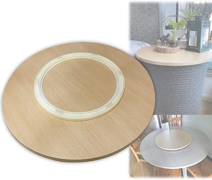 360° Turntable Round Wooden Serving Tray Plate, Smooth Running, Not Easy To Tilt, Large Turntable Lazy Susan For Kitchen, Hotel And Restaurant Tabletop Rotating Serving Plate (Color : Wood, Size : Ø
