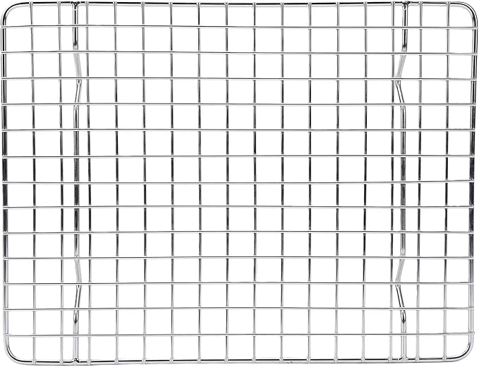 VINGVO Stainless Steel Cooling Rack, Wire Cookies Baking Drying Rack, Oven Baking with Support Feet, Ideal for Cookies, Cakes, Breads, Pizzas, Roasting Meats & Vegetables (25x19.5x1.5cm /