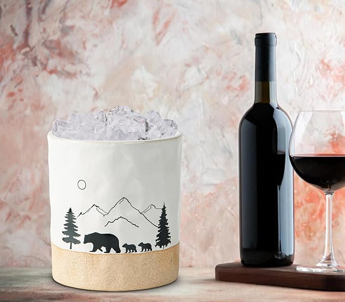 dgudgu Bear Ceramic Kitchen Countertop Utensil Crock White Large Cooking Utensil Holder