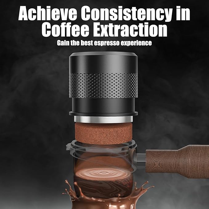 58.3mm Espresso Tamper, Maestri House Stainless Steel Barista Coffee Tamper for Espresso Machine, Spring-loaded Tamper Fits for 58.55mm Portafilter Fits All 58.55mm Espresso Portafilter