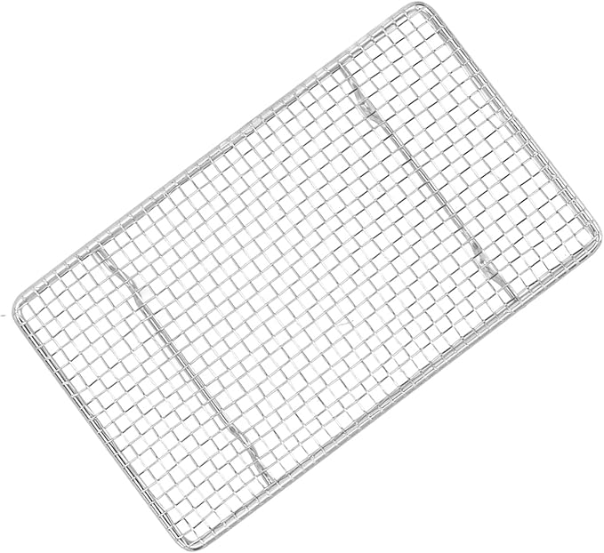 Yosoo Stainless Steel Cooling Rack for Baking, High Temperature Oven Safe Cooking Rack with Perfectly Spaced Lines, for Roasting Grilling Cooling Chicken Wings Breads (Rectangle 19.2CM)