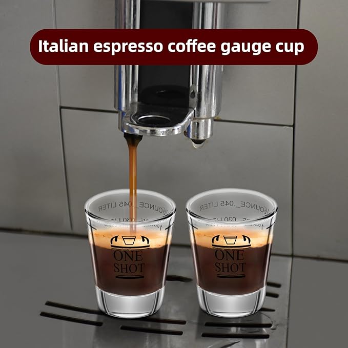 4Pcs 1.5 oz Shot Glasses Measuring cup Liquid Heavy Glass Wine Glass Espresso Cocktail Accessories, Reusable Measuring shot 45ml black scale (4)