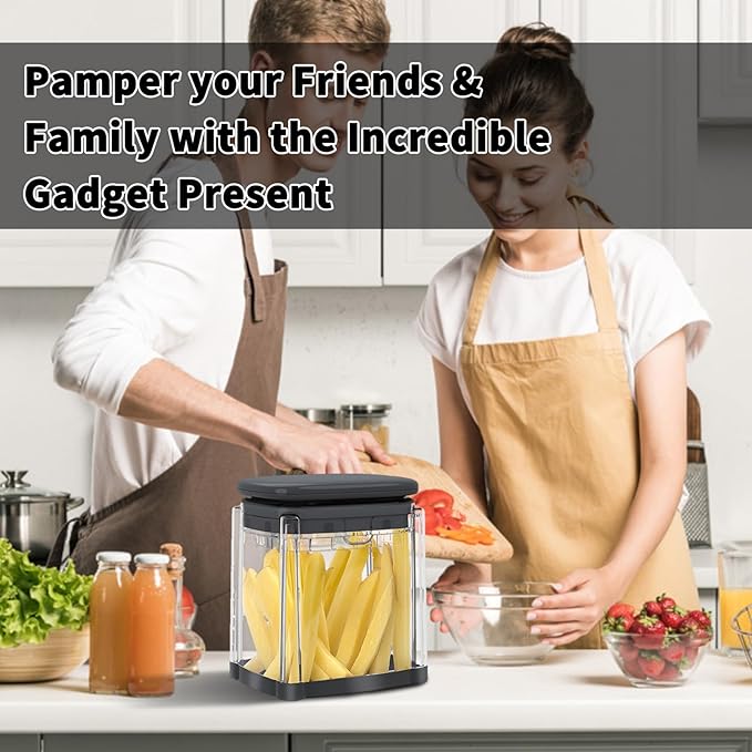 French Fry Cutter, Solucky Potato Onion Cutter, Professional Homestyle Vegetable Chopper Dicer, Great for Potatoes Carrots Cucumbers Zucchini Peppers 3/8 inch Blade(Only 1 Blade)