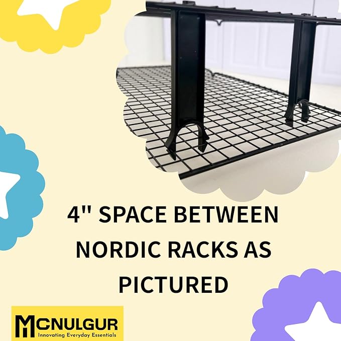 Wire Rack Stacker, Pack of 4 - Organize Your Baking with Space-Saving Ease (Black, Medium)