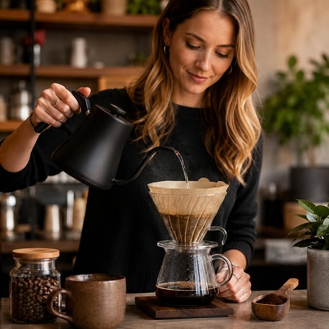 100 Count Coffee Filters #4 Cone Paper Unbleached, Disposable Cone Coffee Filters 8-12 Cup, Number 4 Coffee Paper Filters Fits For Pour Over and Compatible with Drip Coffee Maker